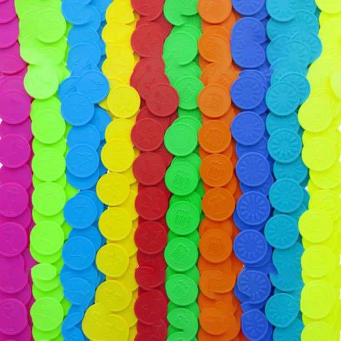 Plastic jetons 23.3mm