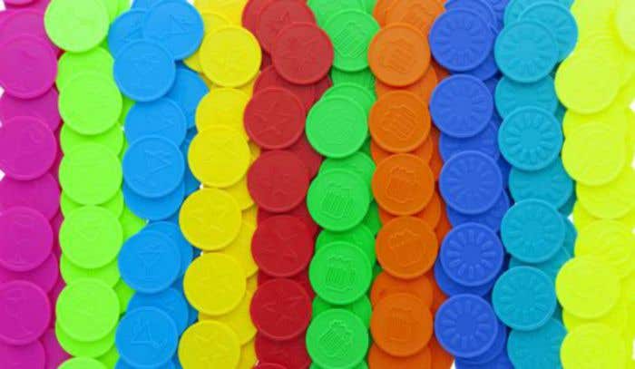 Plastic jetons 23.3mm