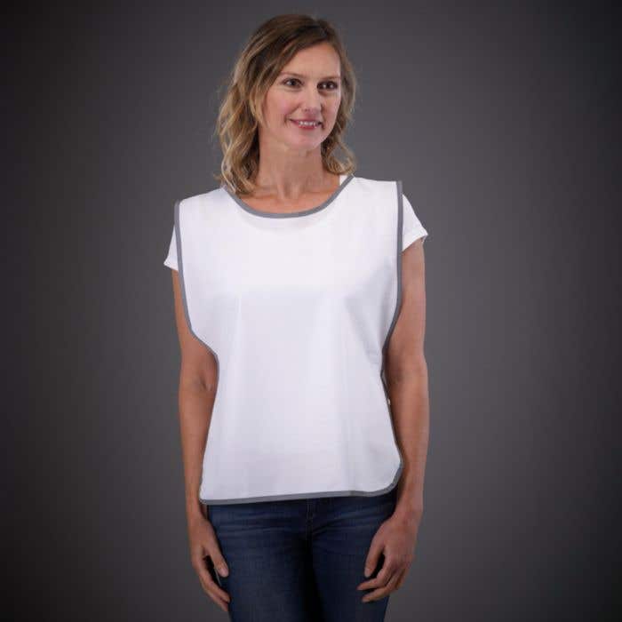 Promotional safety vest with reflector stripes