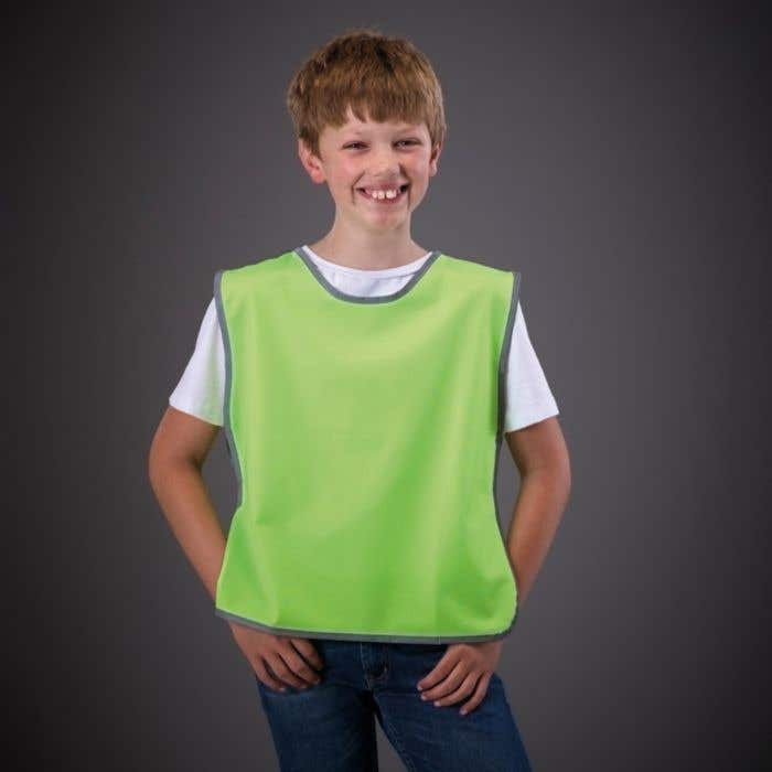 Promotional safety vest with reflector stripes