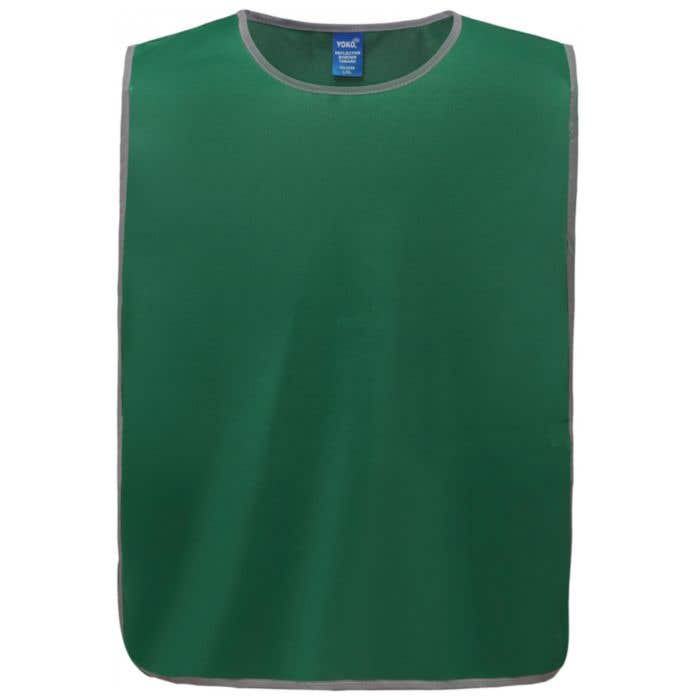 Promotional safety vest with reflector stripes