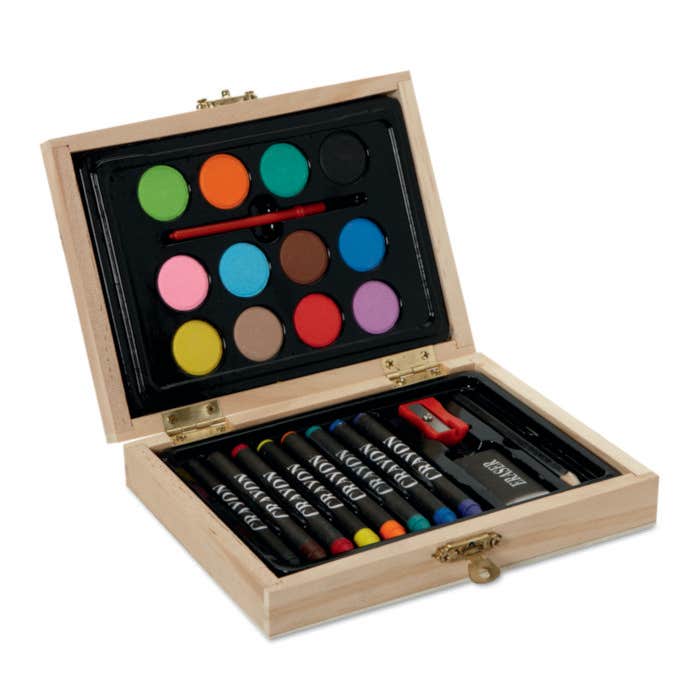 Painting set in wooden box BEAU