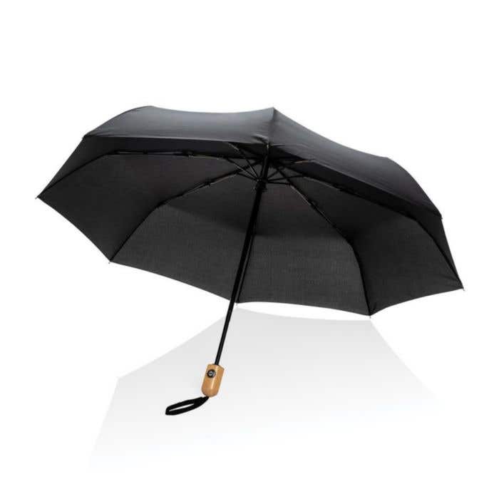 Parapluie automatique rPET 190T et bambou Impact AWARE™ [21 pouces]