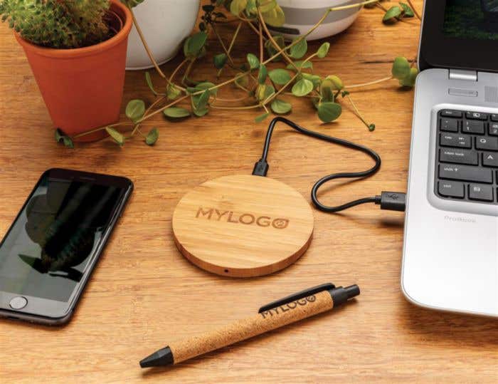 Chargeur sans fil rond en bambou [5 W]