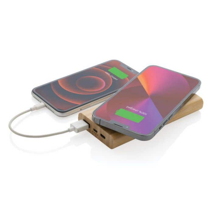Powerbank avec induction en bambou [8.000 mAh 5 W]