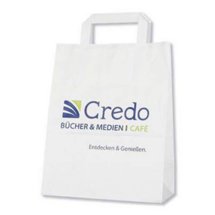 Paper shopping bag Flat handle 26 x 16,5 x 33 cm