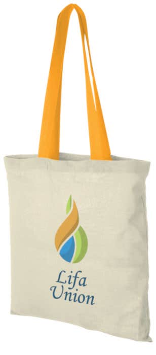 Sac coton Nevada 100 gr/m² avec poignées de couleur