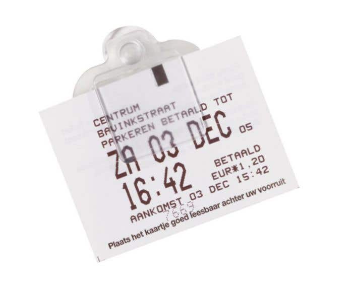Support carte de stationnement avec ventouse