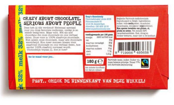 Tony's Chocolonely Lait Merci [180 grammes]