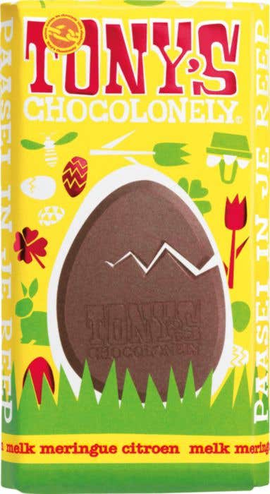 Barre de chocolat Pâques Lait Meringue Citron (180 g) Tony's Chocolonely