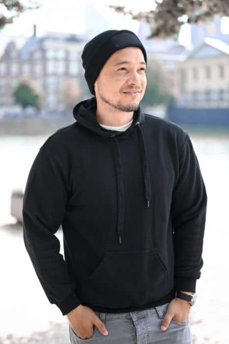 Knitted hat with label