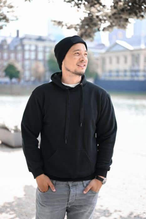 Knitted hat with label