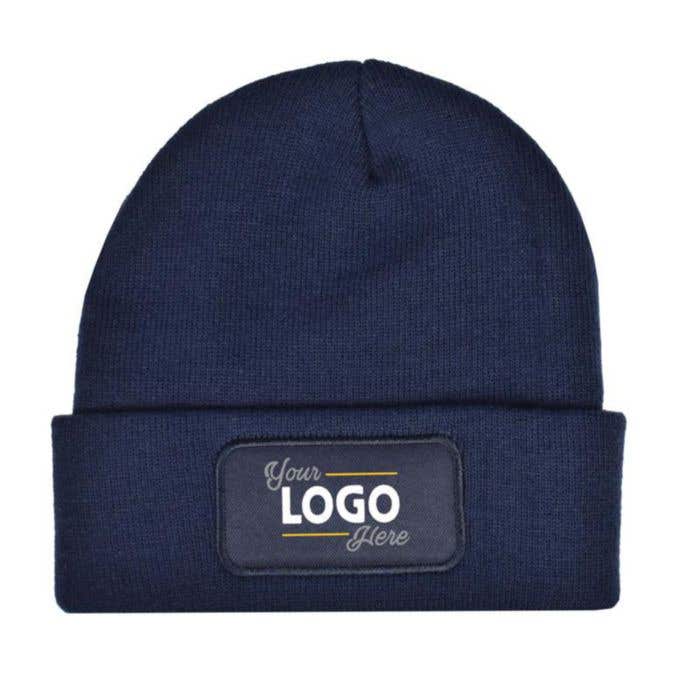 Knitted hat with label