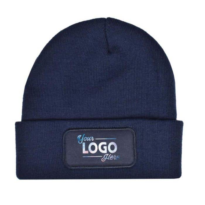 Knitted hat with label