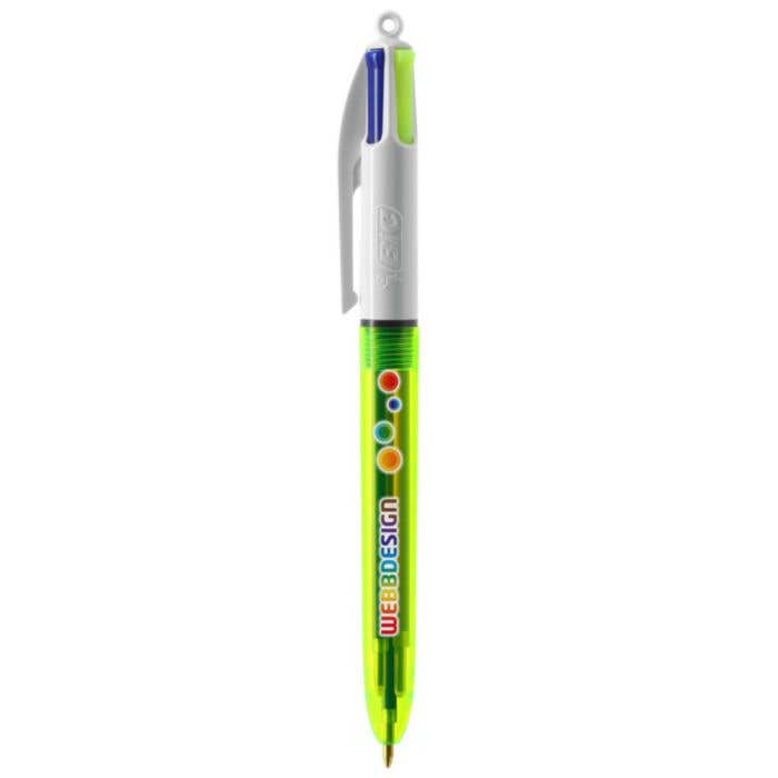 BIC® Stylo À Bille 4 Couleurs® Fluo BritePix™ [4-en-1]