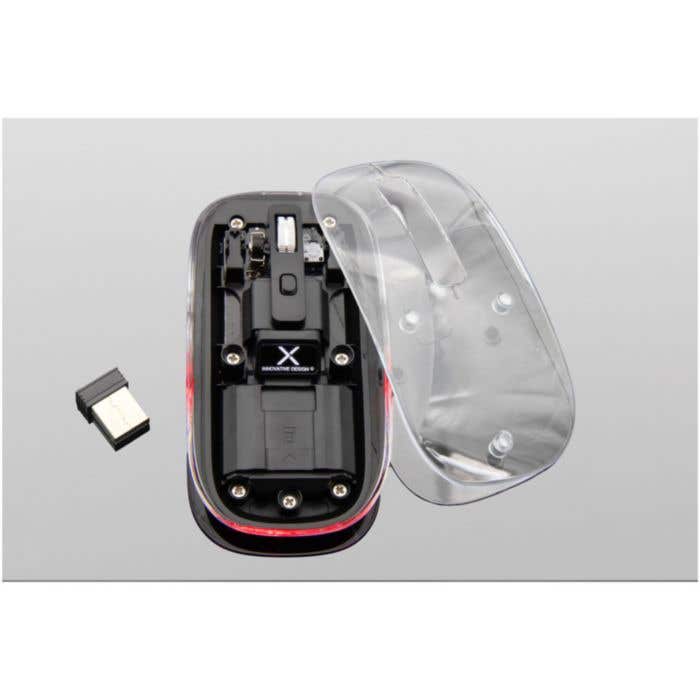 SCX.design O24 Souris Bluetooth® transparente multimode sans fil 2,4Ghz