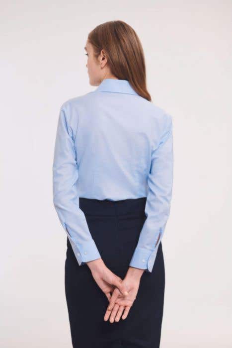 Russell Easy Care Oxford Chemise à manches longues pour femmes