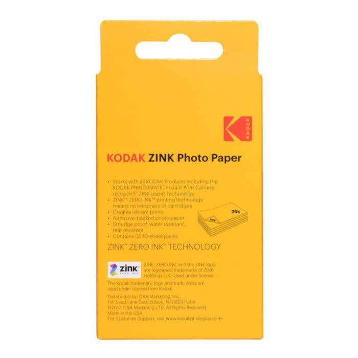 Kodak Papier Photo Zink [20 pièces]