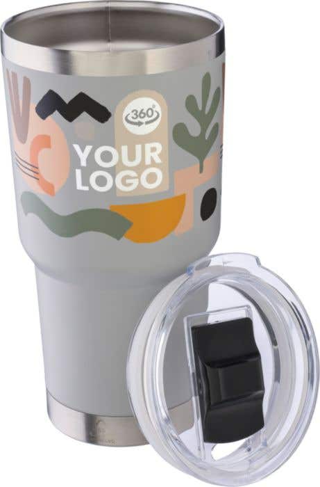 Reisbeker Arnold | 590 ml | Gerecycleerd RVS | Dubbelwandig