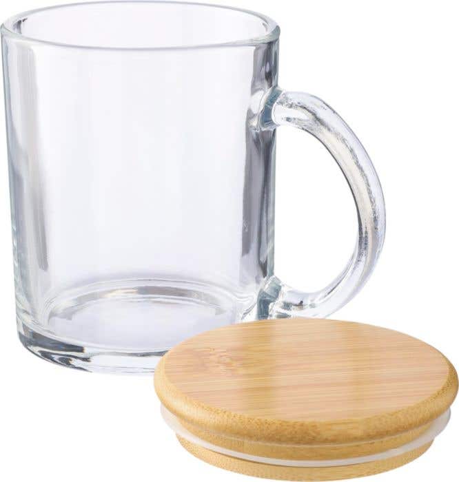 Mug Ashley | Verre | Couvercle bambou | 300 ml