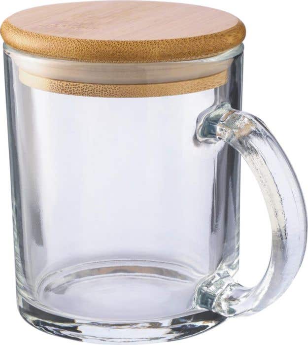 Mug Ashley | Verre | Couvercle bambou | 300 ml