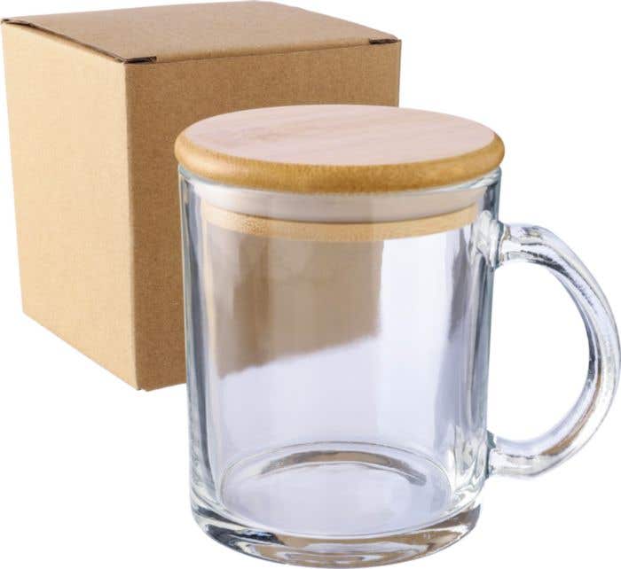 Mug Ashley | Verre | Couvercle bambou | 300 ml