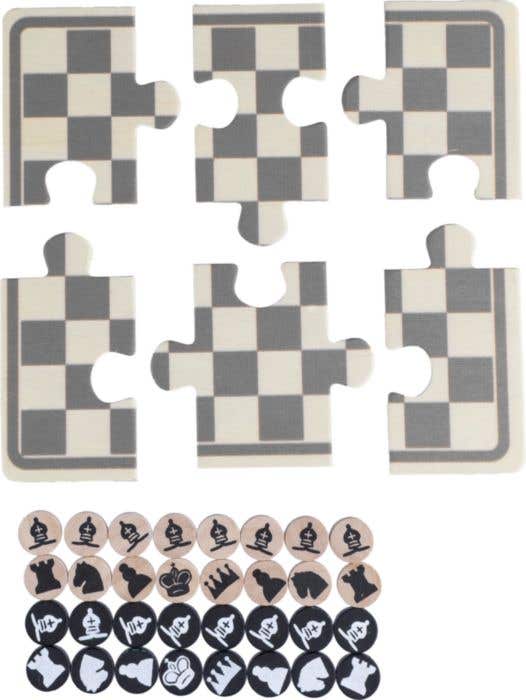 Jeu d'échecs et de dames en bois Hank