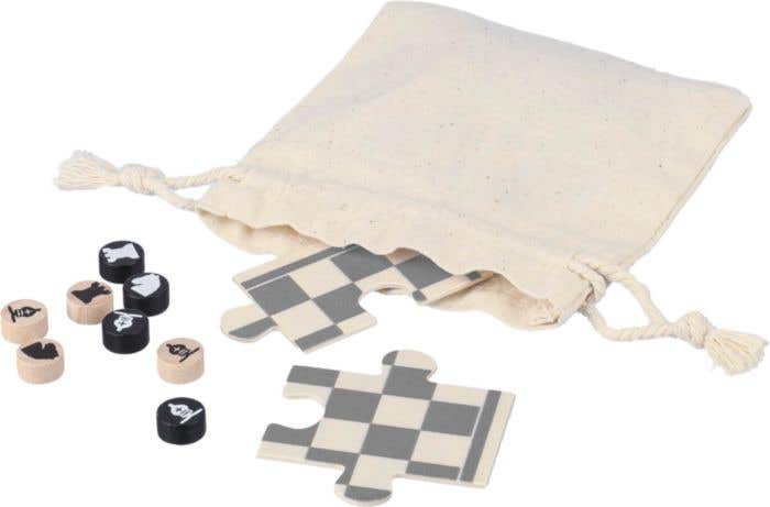 Jeu d'échecs et de dames en bois Hank