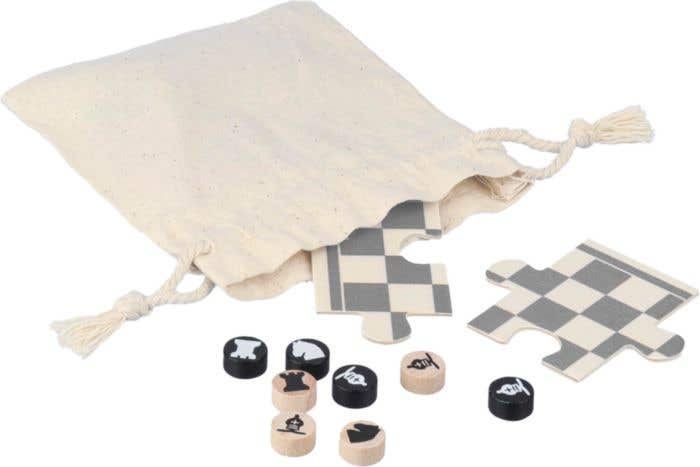 Jeu d'échecs et de dames en bois Hank