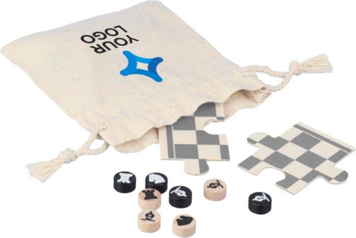 Jeu d'échecs et de dames en bois Hank
