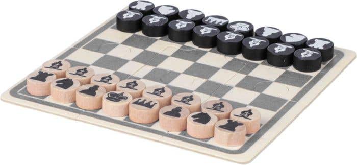 Jeu d'échecs et de dames en bois Hank