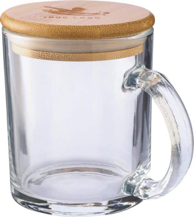 Mug Ashley | Verre | Couvercle bambou | 300 ml