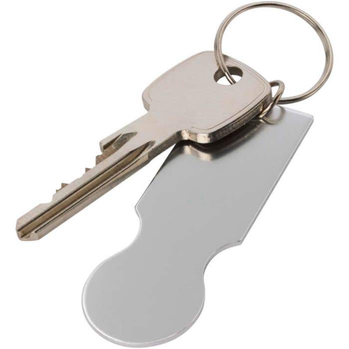 Metalen Sleutelhanger met Winkelwagenmunt Rhea
