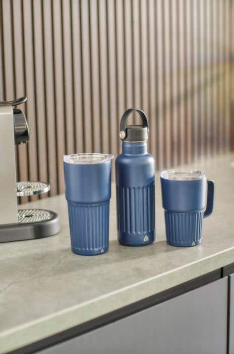 Mug nomade double paroi en acier inoxydable recyclé de 450 ml Calo