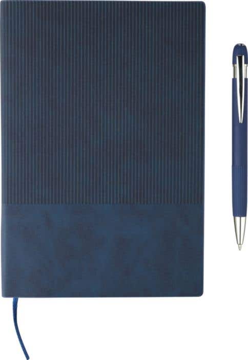 Ensemble carnet A5 et stylo à bille en PU recyclé Tarek Original