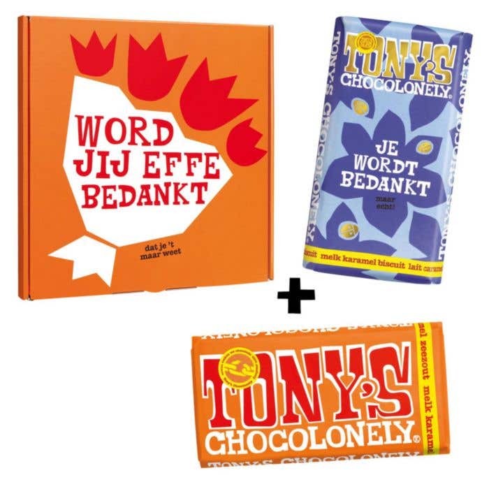 Tony's Chocolonely Coffret Cadeau Bedankt [2 barres]