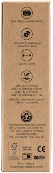 BrandCharger Gerecyclede Oplaadkabel Thor