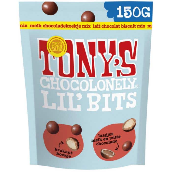 Tony's Chocolonely Lil'Bits  Lait & blanc Biscuit mix (150 g)