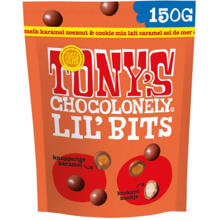 Tony's Chocolonely Lil'Bits Lait Caramel Sel de mer et Biscuit (150 g)