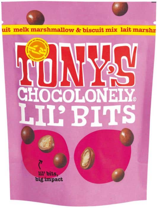 Tony's Chocolonely Lil'Bits Lait Guimauve et Biscuit Mix (150 g)