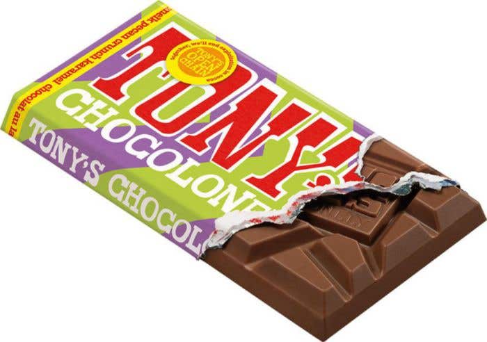 Barre de chocolat Tony's Chocolonely 'Célébration' Chocolat au lait Pecan Crunch Caramel [180 grammes]