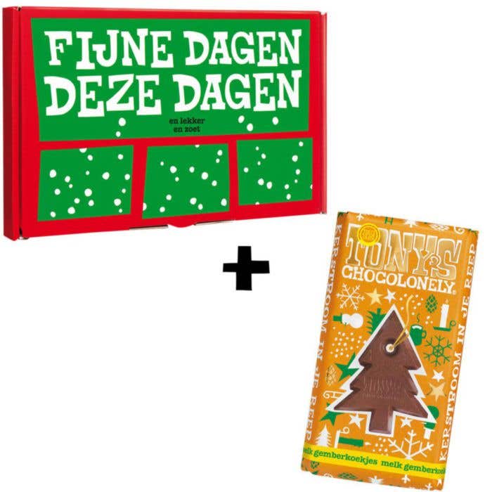 Boîte cadeau Noël Tony's Chocolonely 180 g (Lait gingembre)