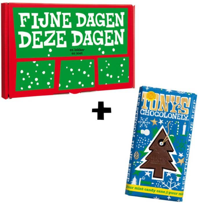 Boîte cadeau Noël Tony's Chocolonely 180 g (Noir menthe)