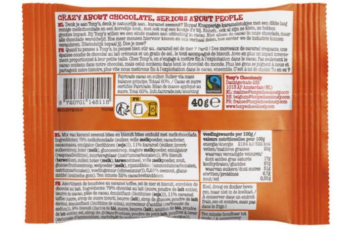 Tony's Chocolonely Lil'Bits Lait Caramel Sel de mer et Biscuit (40 g)