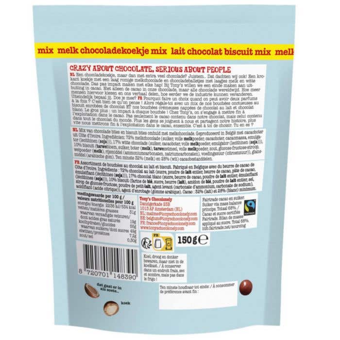 Tony's Chocolonely Lil'Bits  Lait & blanc Biscuit mix (150 g)