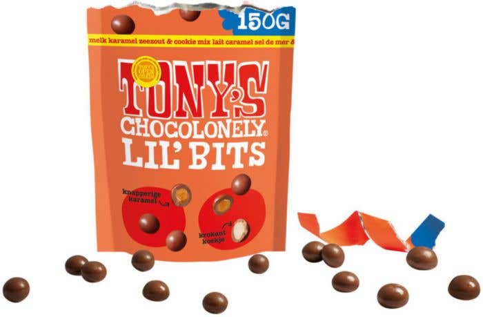 Tony's Chocolonely Lil'Bits Lait Caramel Sel de mer et Biscuit (150 g)