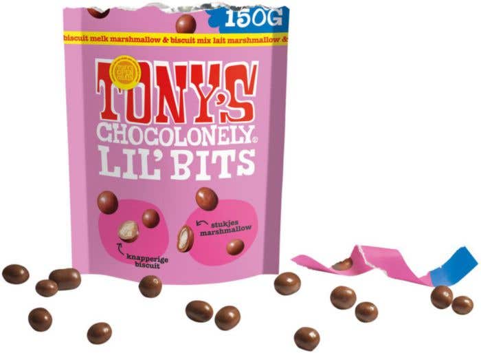 Tony's Chocolonely Lil'Bits Lait Guimauve et Biscuit Mix (150 g)