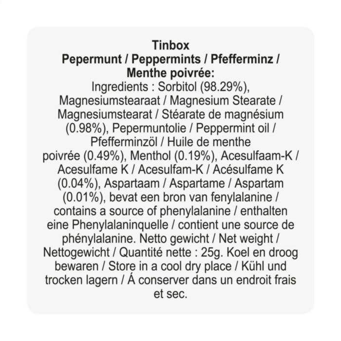 TinBox | Pepermuntjes | 25 gram TinBox | Pepermuntjes | 25 gram