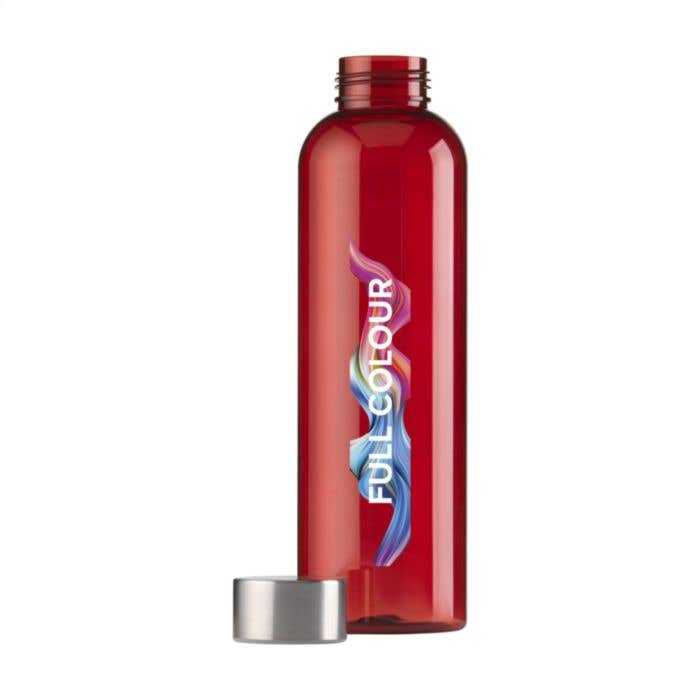 Drinkfles | 650 ml | Transparant gekleurd | RVS dop