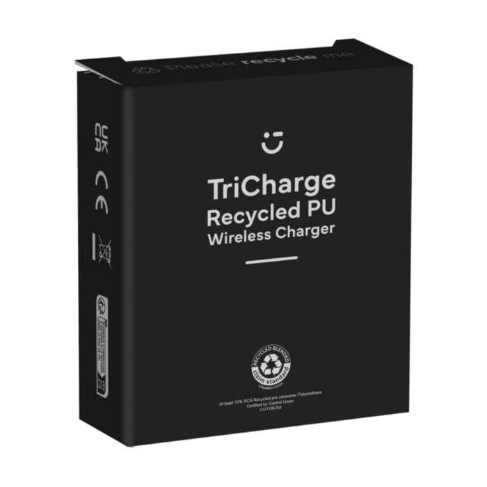 Draadloze oplader 3-in-1 | Gerecycled | Opvouwbaar
